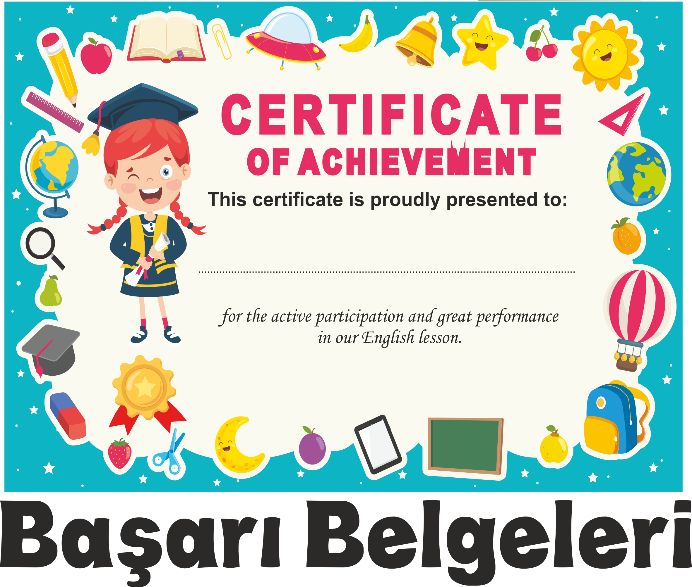Başarı Belgesi Certificate of success achievement ilkokul